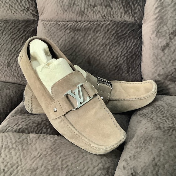 Louis Vuitton Brown Suede Loafers with Silver Logo, FA 0141 - Picture 6 of 10